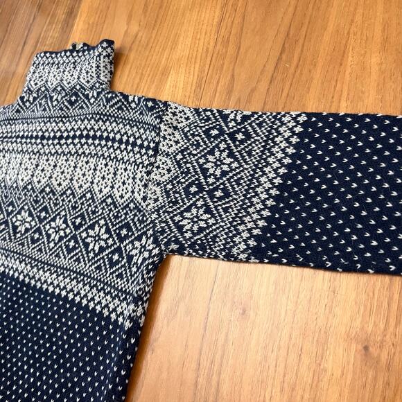 L.A.M. Alpaca Sweater Size Large Half Zip Authentic Bolivian Navy Gray - Picture 5 of 13